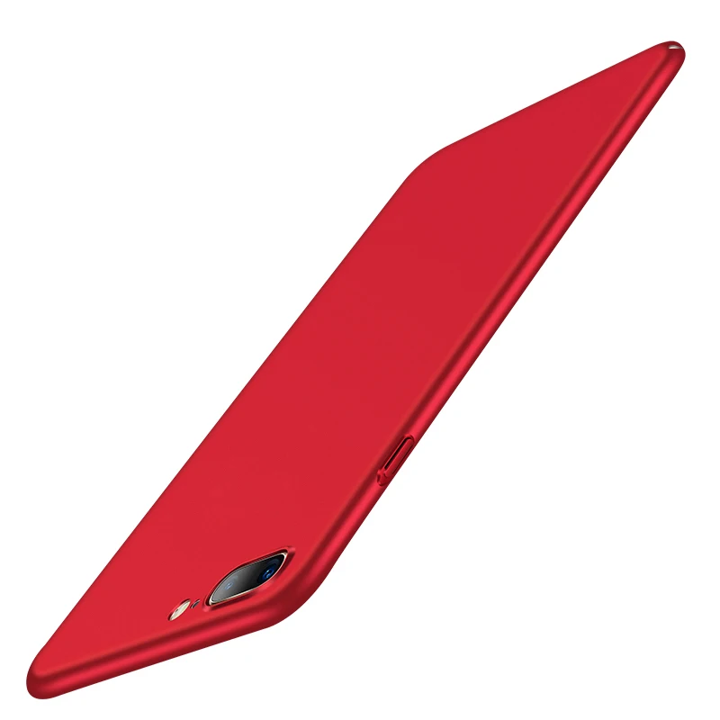 Ультратонкий чехол с полным покрытием для iPhone 7, 8, 6, 6S Plus, чехол для телефона, для iPhone XR, XS MAX, полный Чехол, Матовый Жесткий Чехол для задней панели из поликарбоната - Цвет: Красный