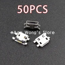 50 шт. Micro USB 5pin B Тип гнездовой разъем плоский разъем 0,8 разъем для зарядки мобильного телефона(A-04