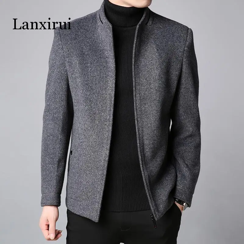 Winter New Fashion Brand Coat Men Slim Fit Wool Peacoat Warm Jackets Wool Blends Overcoat Designer Casual Mens Clothes Winter New Fashion Brand Coat Men Slim Fit Wool Peacoat Warm Jackets Wool Blends Overcoat Designer Casual Mens Clothes