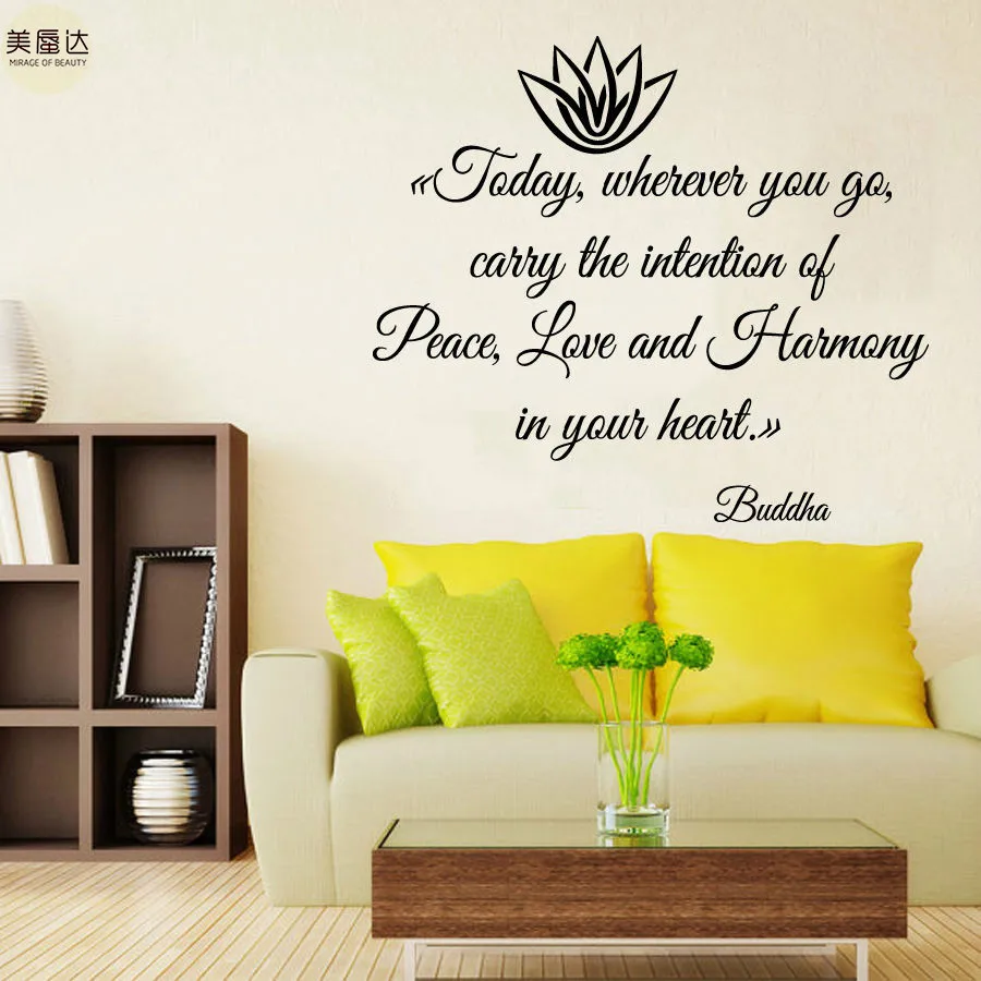 Wall Decals Vinyl Decal Sticker Art Murals Buddha Quote Piece Love Lotus