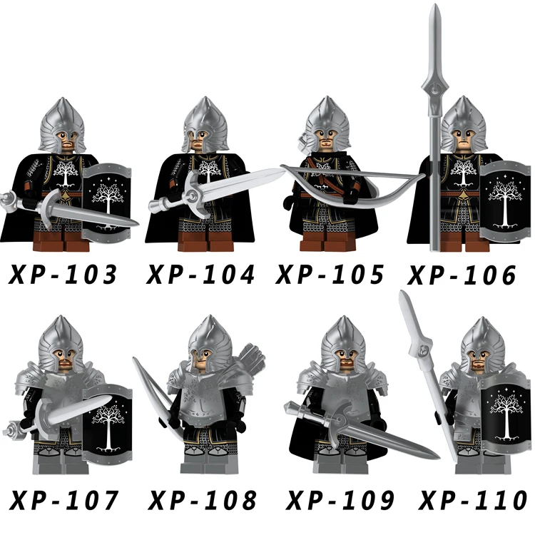 

The Lord Of The Rings Gondor Soldier Weapons Brinquedos Compatible Playmobil Military Mini Figures Building Block Original Toys