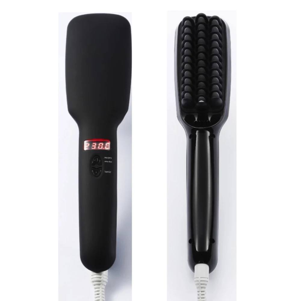 2 в 1 электрический выпрямитель для волос с ЖК дисплеем|fast hair straightener brush|hair brushelectric