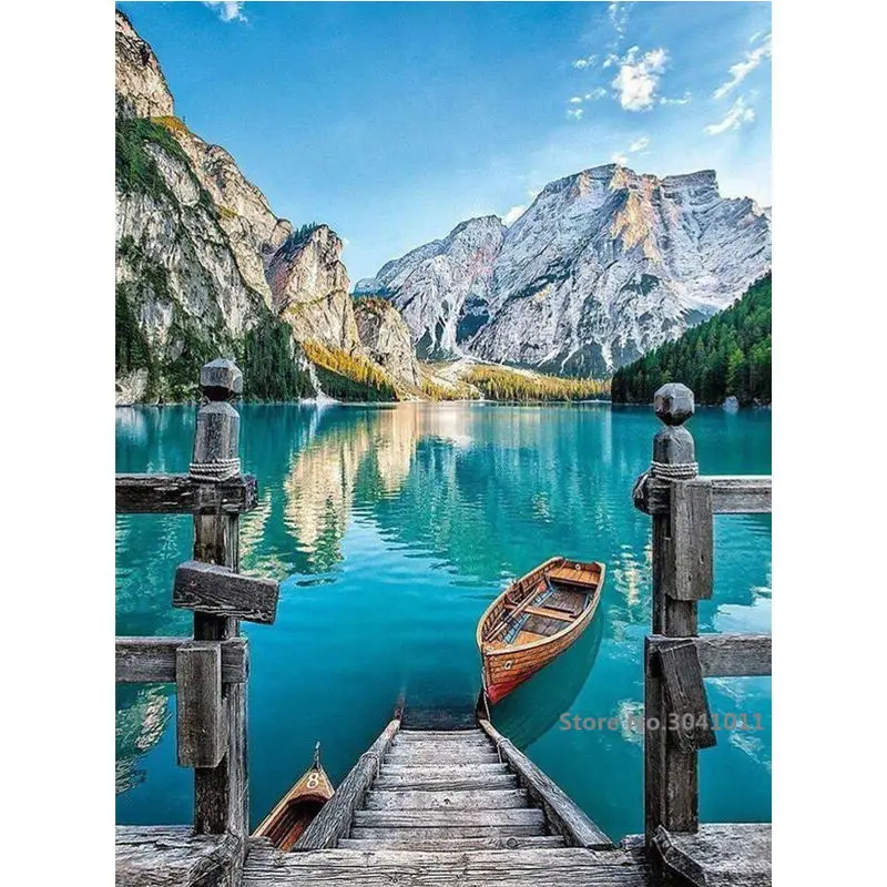 

DIY Framed City Landscape DIY Oil Painting By Numbers Canvas Painting For Wedding Decoration Home Decor Drop Shipping RA3303