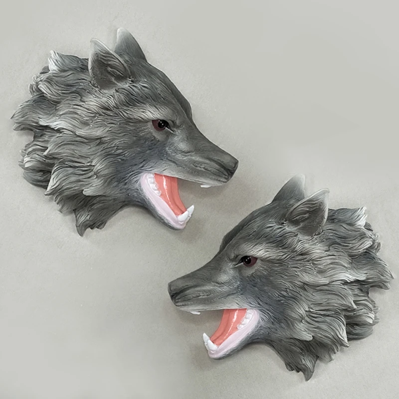 Ретро волк 3D головы Творческий смолы животных голова Волка украшения стены висячие украшения Рождественский Декор best подарок