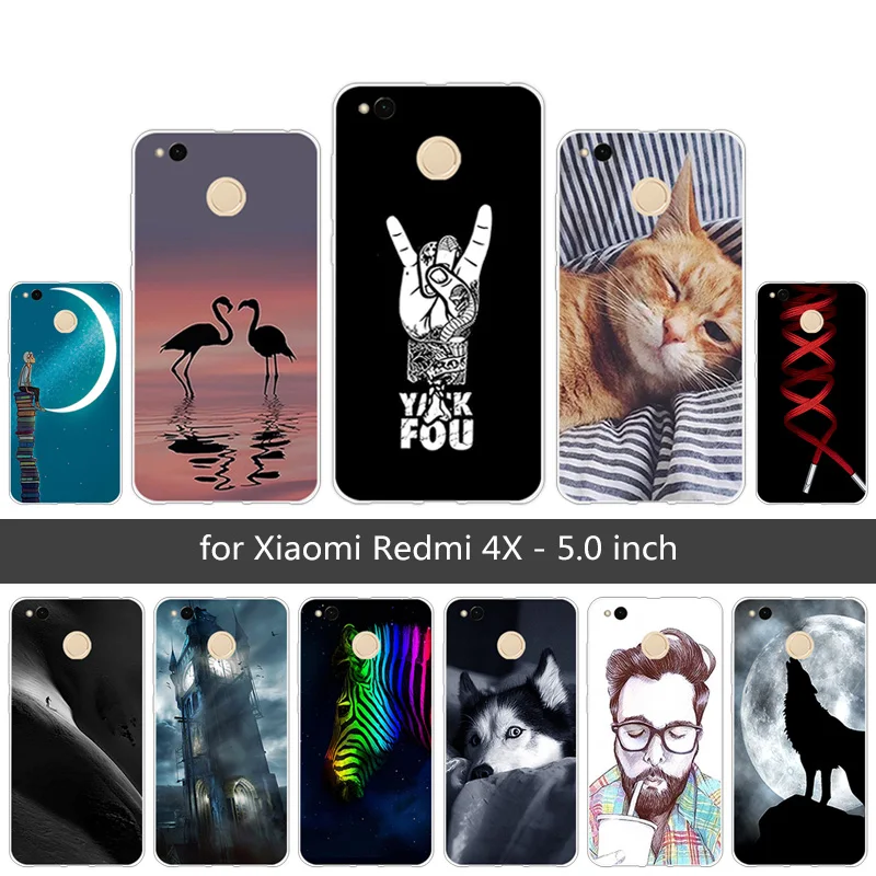 Для Xiaomi Redmi 4X 4 X чехол мягкий силиконовый для Redmi4X xiomi 4x черный конец с картинкой из