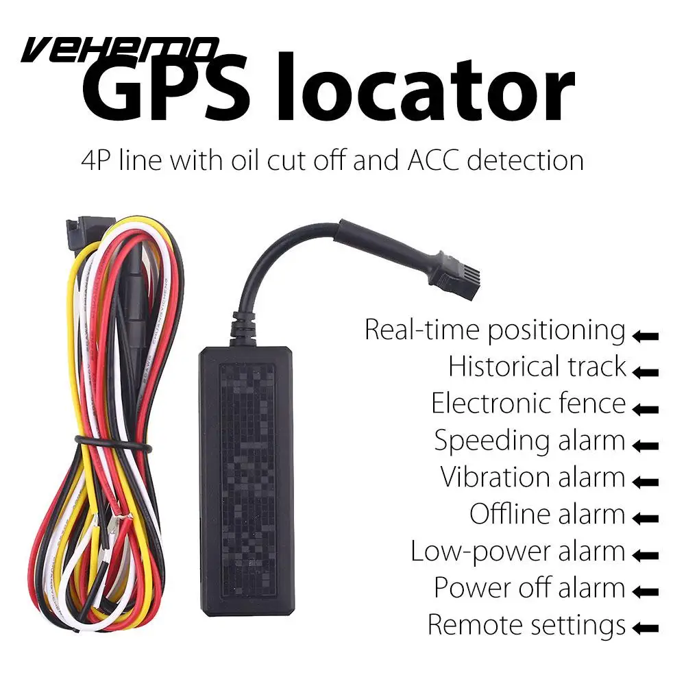 VEHEMO 850/900/1800/1900MHz Oil Cut Off Detection Location Tracking Car Alarm GSM/GPRS/GPS Tracker Car GPS Tracker Bike Locator