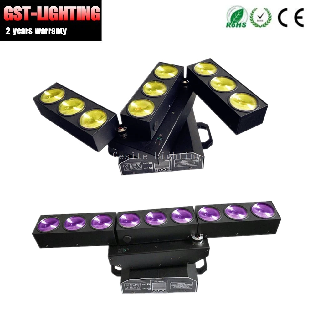 2pcs/lot Deformation Beam 9pcs*12W RGBW 4In1 LED Three Rows Stage Light | Лампы и освещение