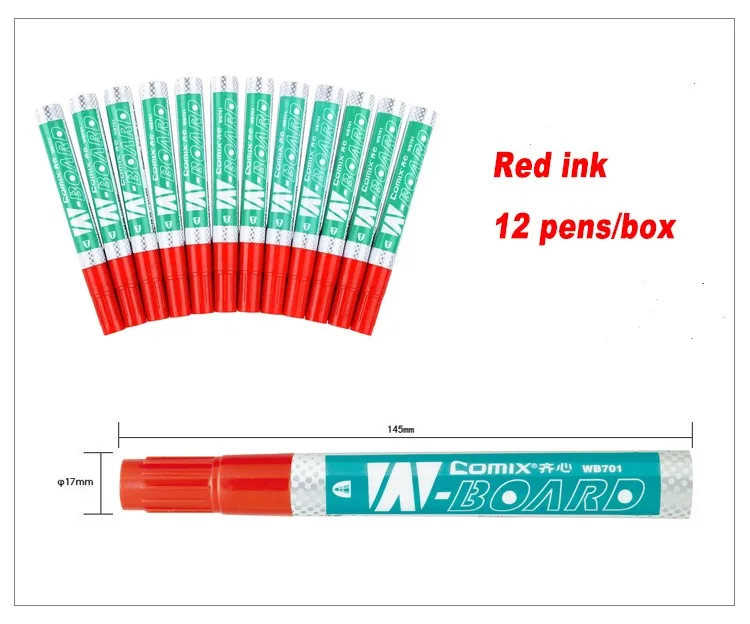 12 шт./лот 3-Цвет маркер на водной основе маркер для доски, цвета: черный, красный, синий, BBB00011