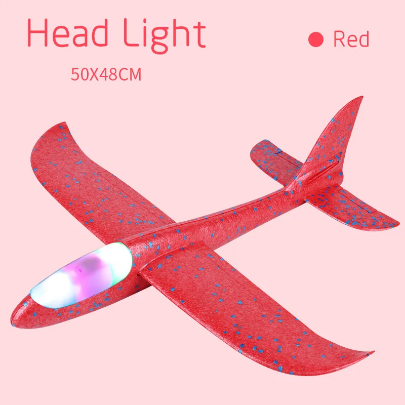 48 см ручной бросок самолет EPP планер из пеноматериала Запуск планер модель самолета на открытом воздухе забавные игрушки - Цвет: Head Light-Red