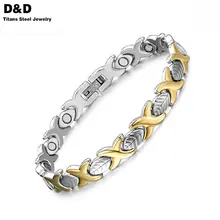 Fashion Gold Plated Health Magnet Bracelet Bangle For Women Titanium Steel Jewelry Girlfriend Gift SBRM-047