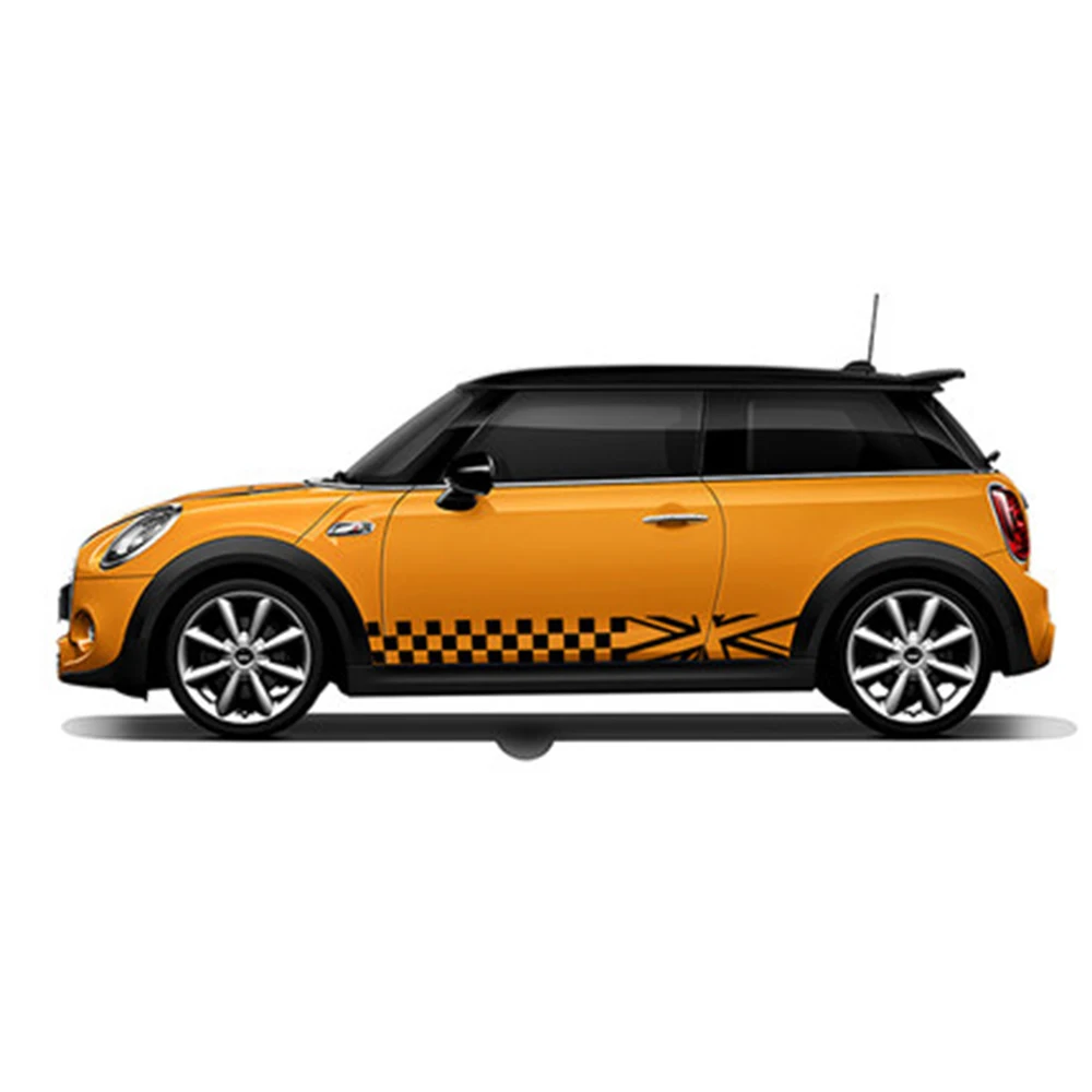 Наклейка на боковую талию двери автомобиля Checker наклейка для Mini Cooper S JCW One F54 F55 F56 F60