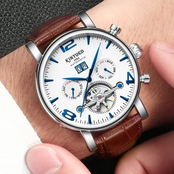 

New Arrivals Luxury Brand Mens Automatic Watch Business Mechanical Wristwatches Calendar Hardlex Wrist Watch for Festival Gifts