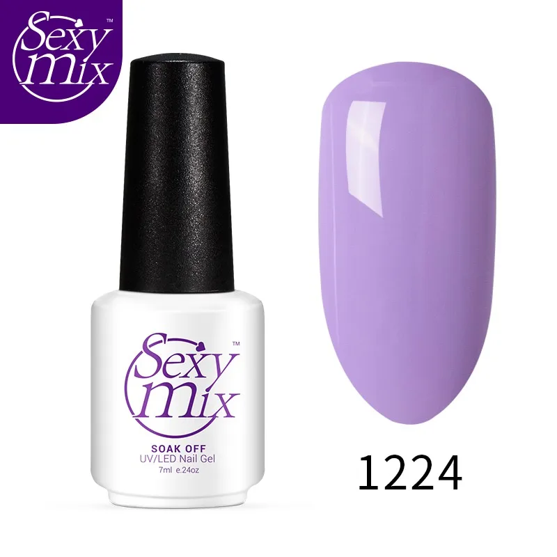 Sexymix Гель-лак для ногтей фиолетовый цвет серия УФ-лак для ногтей Замачивание от длительного действия Фиолетовый Серия Led гель Полупостоянный гель - Цвет: 1224