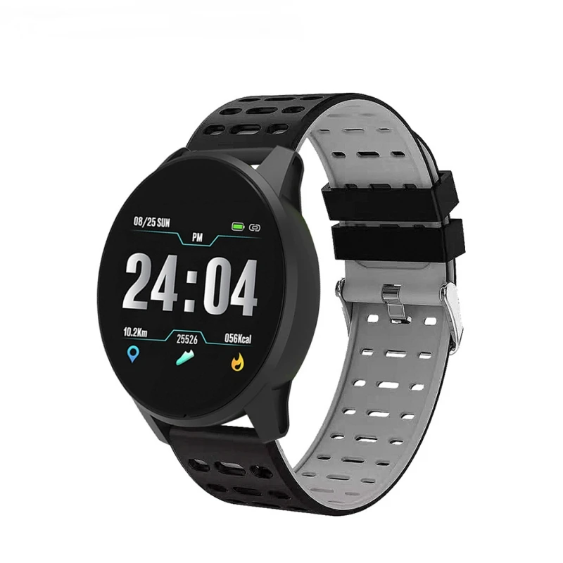 

Touch Screen Smartband Bracelet Heart Rate Blood Pressure Oxygen Monitor Round Dial Sport Modes Waterproof Smart wristband