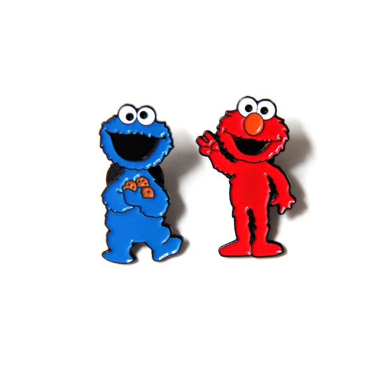 

Sesame Street Brooches and Enamel Pins Cartoon Figure Elmo Cookie Monster Lapel Pin Breastpin Brotheroch