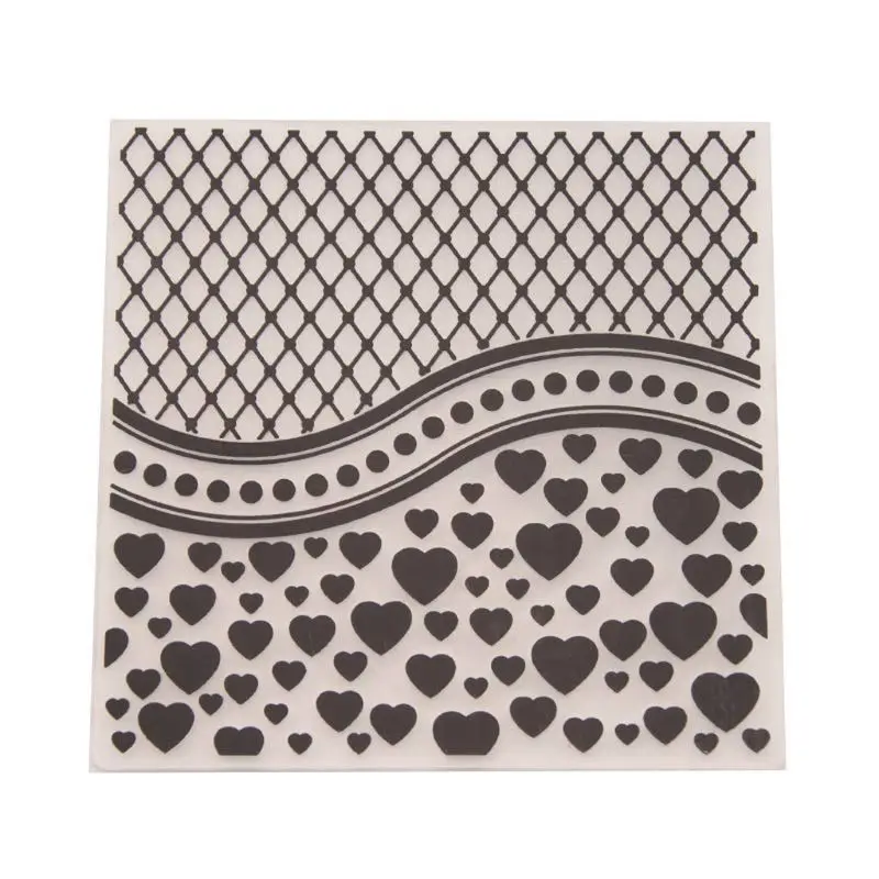 Dot Heart Plastic Embossing Folder Template For DIY Scrapbook Photo
