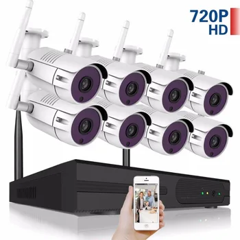 

8CH Wireless CCTV System 720P HD NVR kit Outdoor IR Night IP Camera wifi Camera Security System Surveillance Kits
