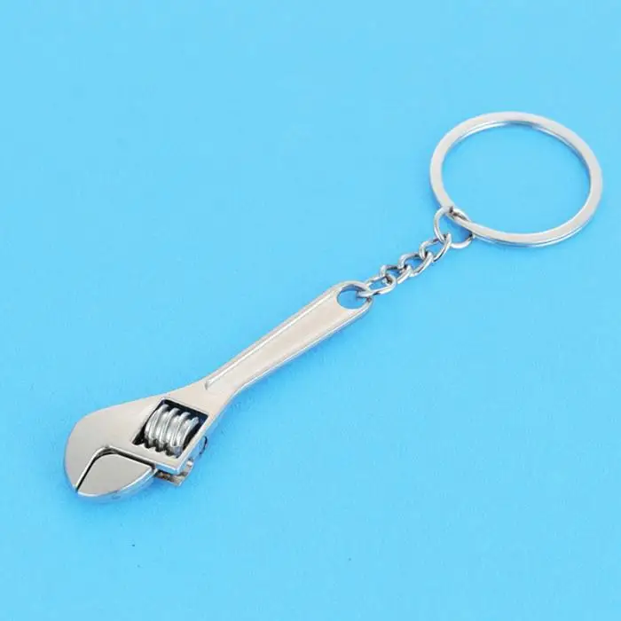 Mini Metal Adjustable Tool Wrench Spanner Key Chain Ring Keyring Gift SLC88