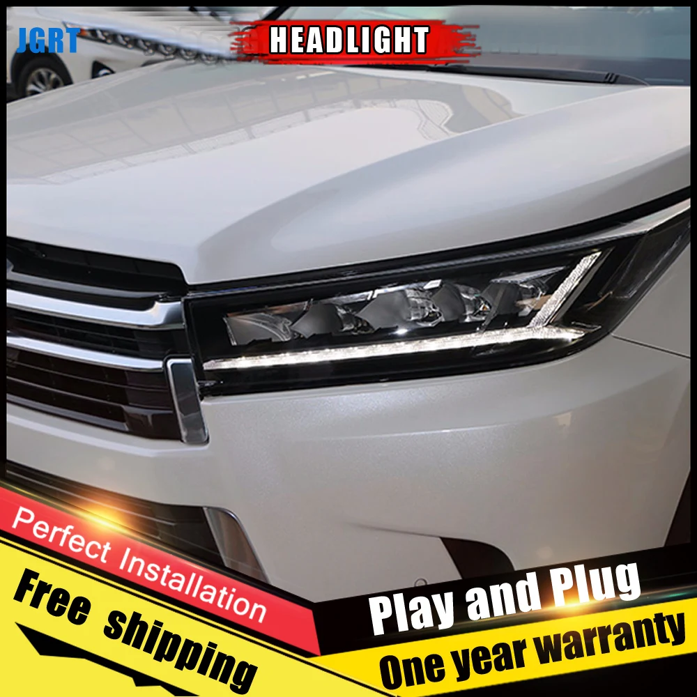 2 шт. светодиодный Автомобильные светодиодные фары для Toyota Highlander 2018|Фара авто в