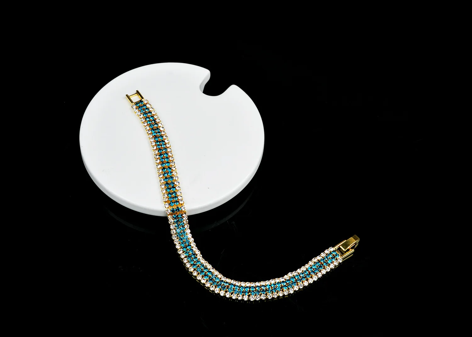Модная Роскошная модная женская голубая Золотая цепь с кристаллом, очаровательный браслет, трендовый тренд, женские браслеты из органической кожи, ручная бижутерия, подарки