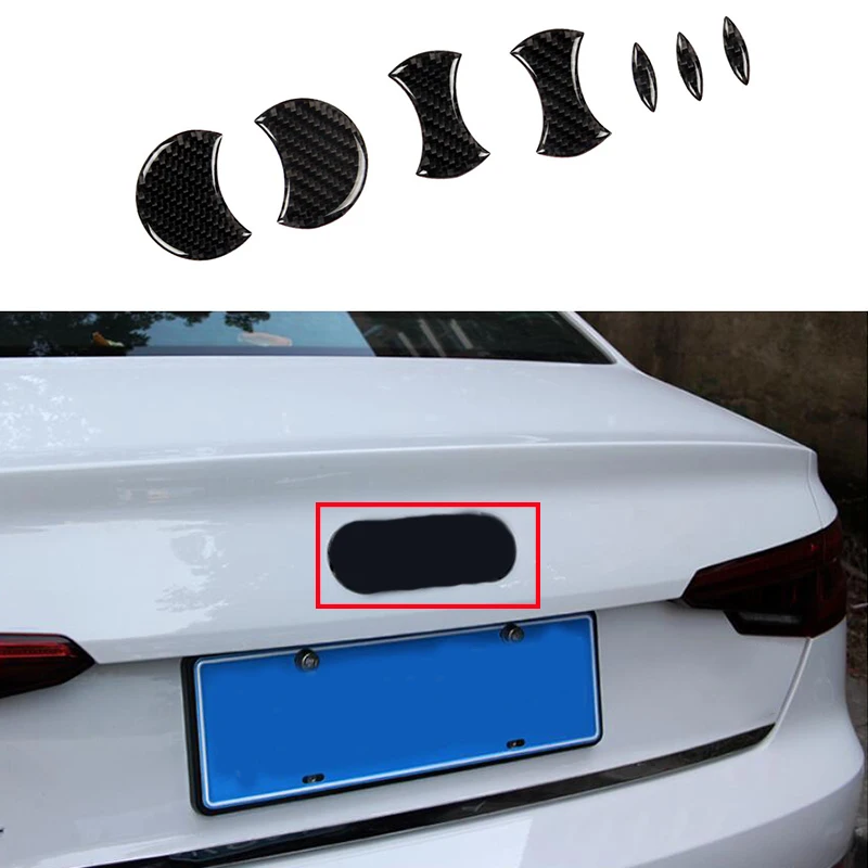 

7x 100% Carbon Fiber Rear Logo Emblem Decorator Cover trim For Audi A4 B8 09-16 & A3 15-17 & A5 08-17 & A7 12-17 & A8 D4 11-17