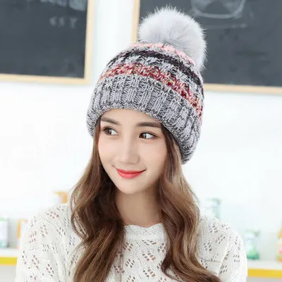 Зимняя женская вязаная шапка, шарф, набор, модная шерстяная утолщенная шапка, женская теплая шапка, шарф, набор, повседневные зимние шапки - Цвет: gray hat