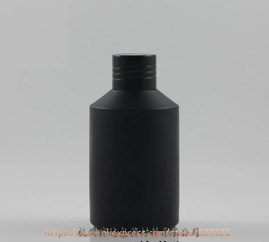 200 мл черный матовый стеклянная бутылка с черного/серебряной алюминиевой крышкой + редуктор, эфирное масло/жидкость/Увлажняющий/лица
