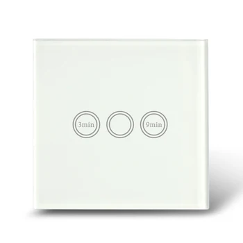 

EU Standard Wall Timer Switch 1 Gang 1 Way, Smart Home Touch Glass Panel Light Time Delay Switches , AC 110-240V