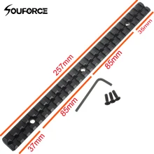 1 шт. Высококачественная алюминиевая Пикатинни черного цвета длина 257 мм ширина 20 мм с 25 слотами для охотничьих винтовок Acc