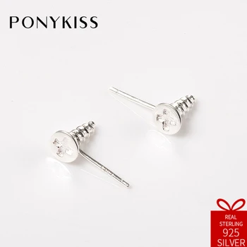 

PONYKISS Punk Solid S925 Sterling Silver Screw Fine Simple Stud Earrings For Women Birthday Jewelry Accessories Gift