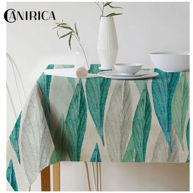 

CANIRICA Tablecloth Rectangle Table Cloth Waterproof Table Cover For Home Kitchen Tropical Dressing Home Decor Tafelkleed Nordic