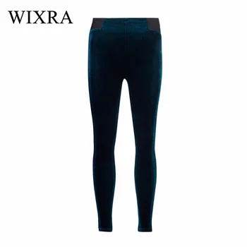 

WIXRA Basic Pants 2018 Spring Summer New Women's Autumn Patchwork Velvet Pants Casual Velour Pencil Pants Trousers