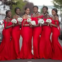 Пикантные Красные Милая атласная с плеча особых случаев Свадебные платья Vestidos нарядные платья для свадьбы