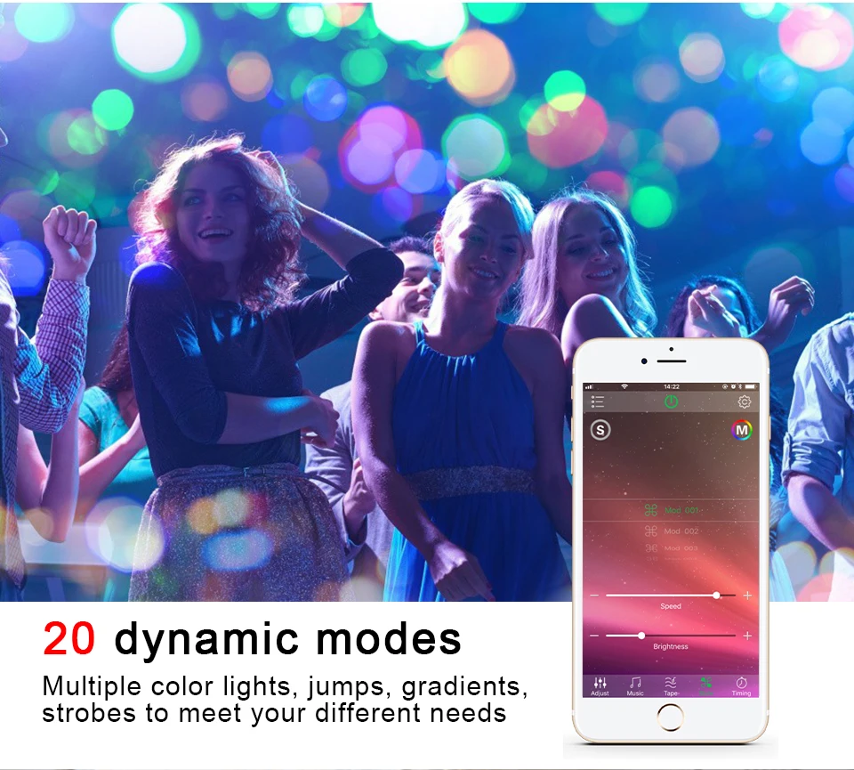 15W 20W 85-265V RGBW Bombilla LED Control de música 20 modos se aplican a IOS Android (8)