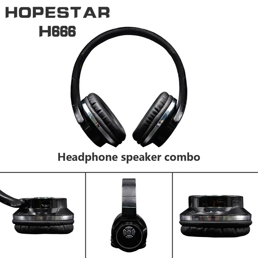 HOPESTAR H666 оригинальные беспроводные наушники Bluetooth наушники с защитой от пота можно сложить и выкрутить динамик с микрофоном TF карта - Цвет: black