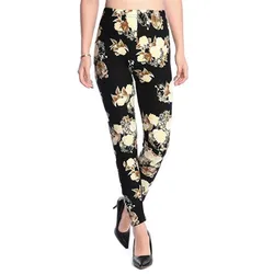 INDJXND 레깅스 낙서 꽃 무늬 스트레치 바지 체크 무늬 패션 스트라이프 여성 Aptitud Trousers Houndstooth Sale Elastic