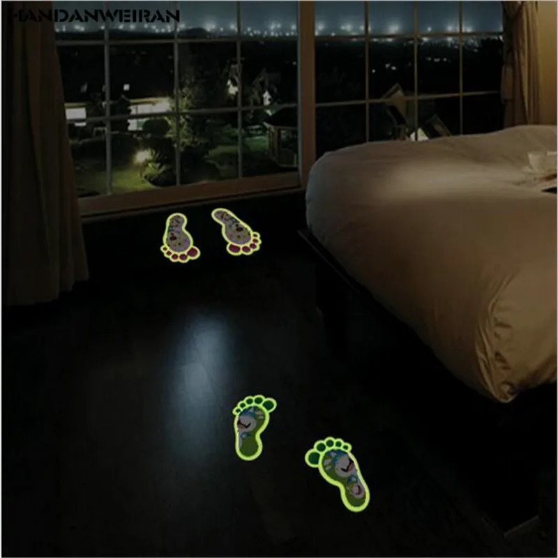 4PCS=1LOT Glow in the dark Luminous ankle stickers ground decoration