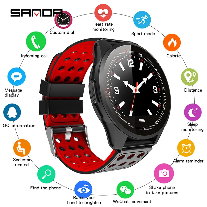 

SANDA CK20 New Fashion Men Smart Sport Wristwatches Pedometer Fitness Tracker Watches IP67 Waterproof Digital Clock Wristwatch