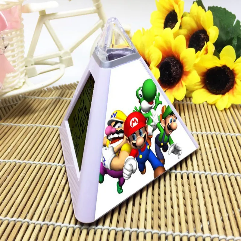20 Triangulo Super Mario Bros Будильник Цифровой Детский будильник Пирамида Будильник Часы цвет мигающий reloj despertador распродажа - Цвет: 20