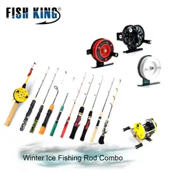 Рыбы король зимний лед удочка с Ice Fishing катушка cw 3-40 г литье/Спиннинг комбо для зимней подледной рыбалки