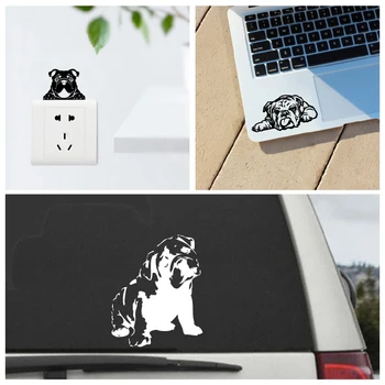 

Funny English Bulldog Vinyl Sticker Car Window Decor , Dog Silhouette Laptop Decals for Apple MacBook Air / Pro Decoration