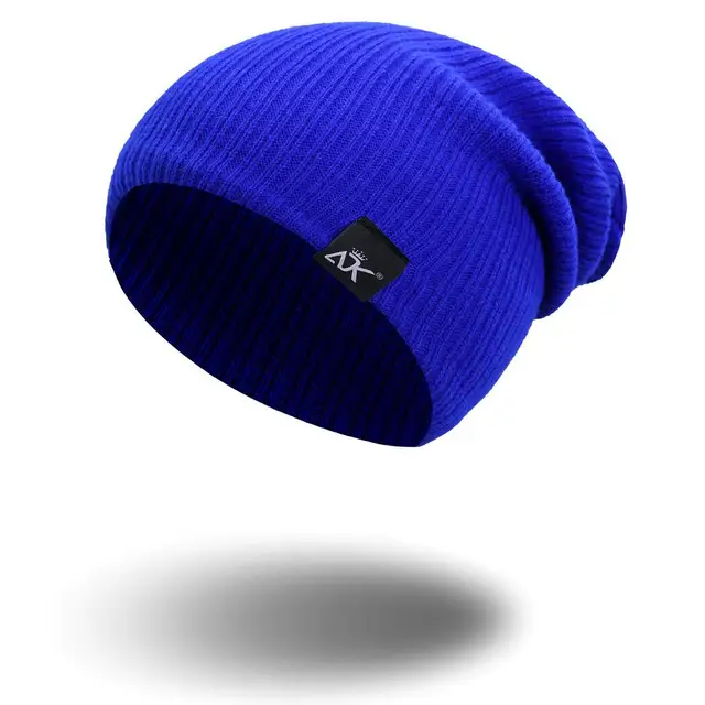 COKK Knitted Beanie Women's Hat Winter Men Skullies Beanies Warm Casual Slouchy Hat Crochet Beanie Hat Female Baggy Cap Cheap Blue