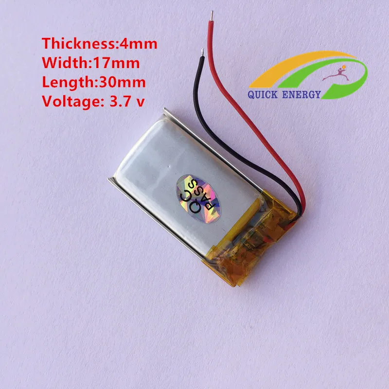 3.7 В thium полимерный аккумулятор 041730 401730 MP3 MP4 Bluetooth Омывается пять алмазов