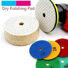 5pcs 3/4inch Dry Grinding Disc Quick Change Polishing Pads + 1pcs stick for Granite Marble Stone Concrete Floor Air Sander Tools