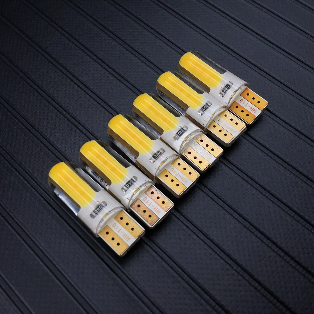 12V W5W T10 COB светодиодный автомобилей Canbus Габаритные лицензии Лампы для чтения W3W W16W