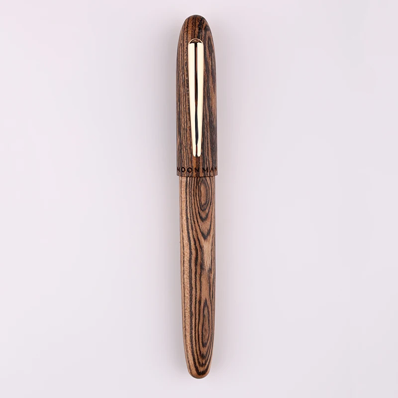 Новая авторучка Moonman M6 из натурального дерева ручной работы, полностью деревянная красивая текстура тигра F/M/изогнутое перо, модная ручка для письма