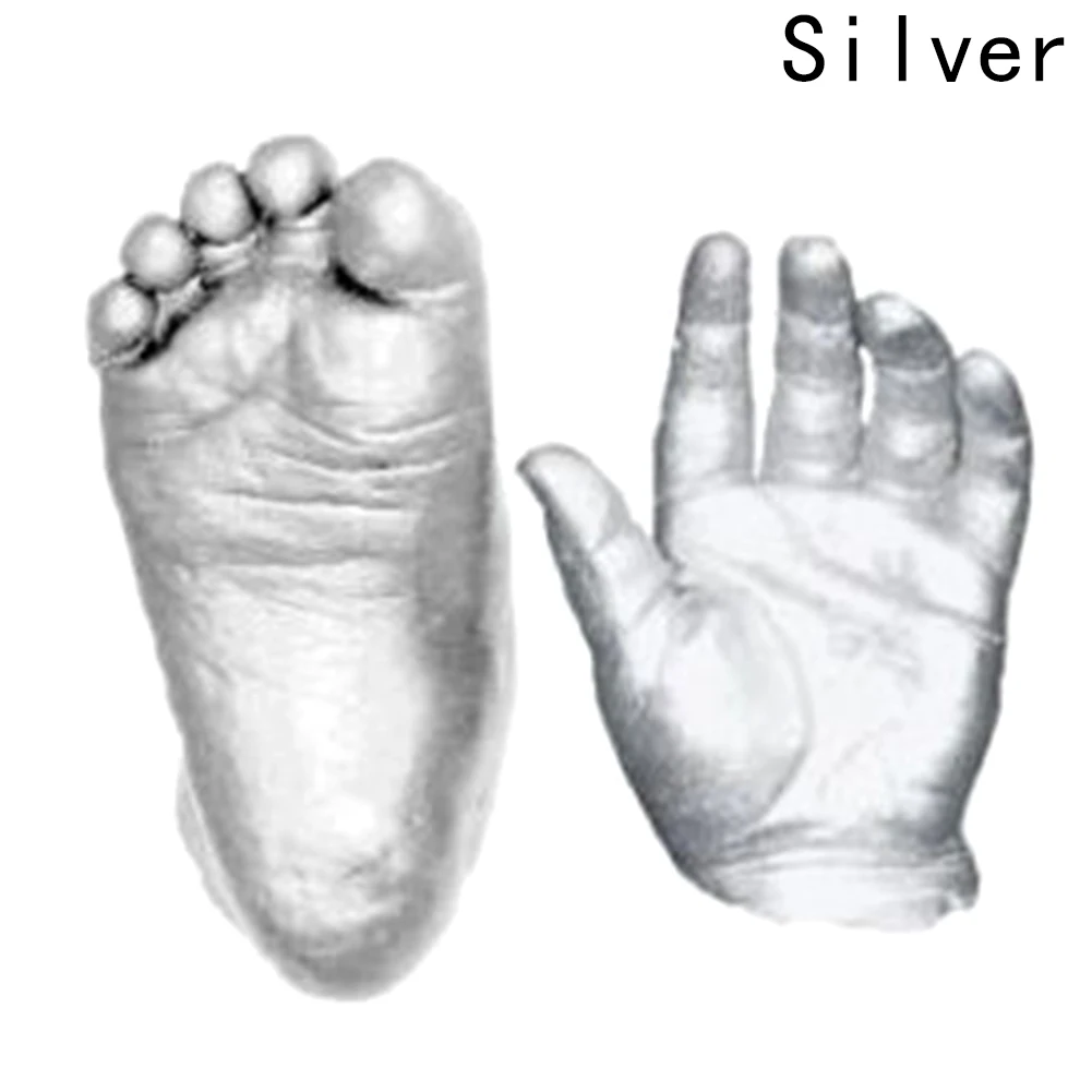 1 компл. 3D серебро Цвет пластырь Ладошек следы детские руки и ноги литья Mini Kit Keepsake подарки