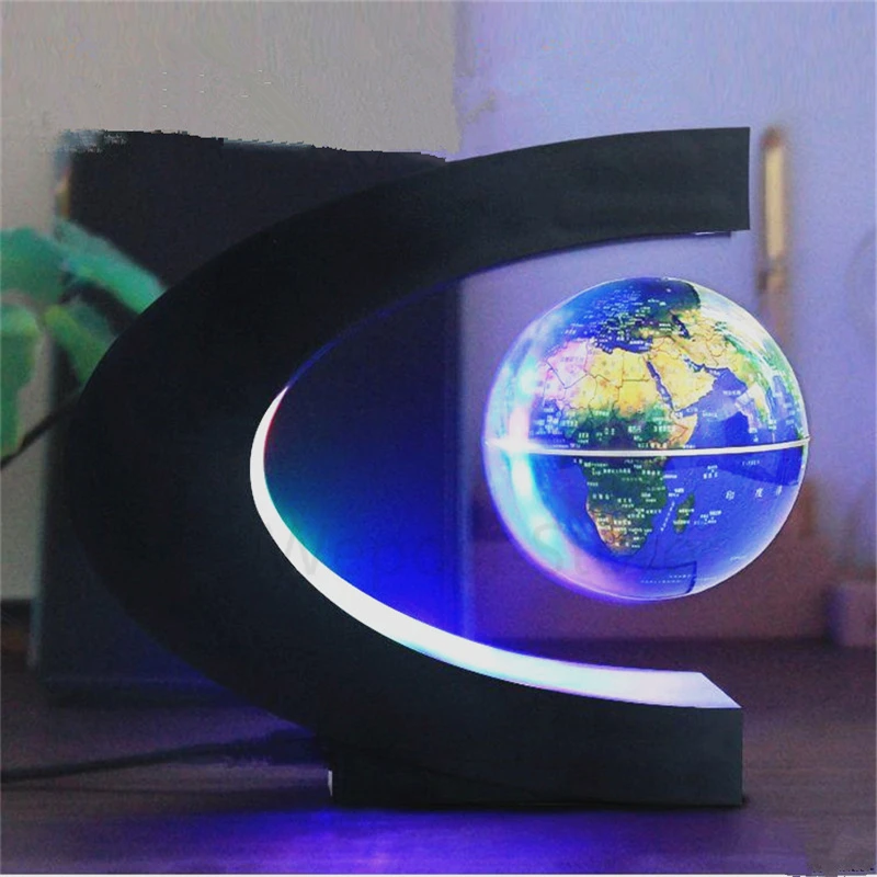 led floating globe home decoration magnetic levitation desk lamp english world map ball globo terrestre light for kid gifts in led night lights from lights