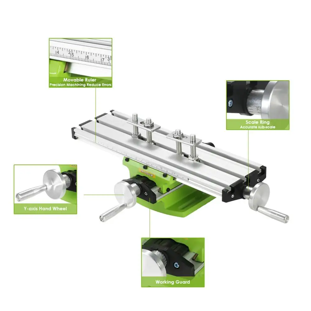 Milling Machine Compound Work Table Cross Slide Bench Drill Press Vise Fixture