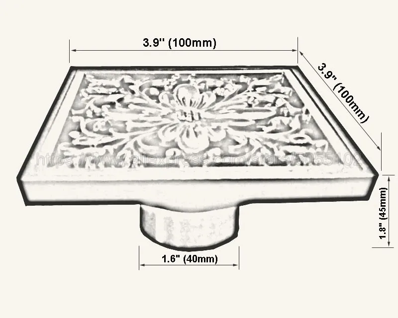 Floor Drains Oil Rubbed Bronze Shower Floor Drain Bathroom Deodorant Square Floor Drain Strainer Cover Grate Waste zhr086